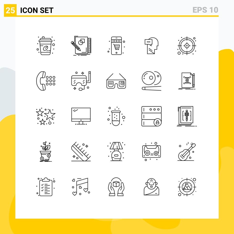 25 Creative Icons Modern Signs and Symbols of management head geometry inner mind Editable Vector Design Elements