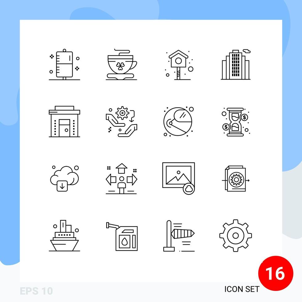 16 Outline concept for Websites Mobile and Apps ecommerce business ireland real building Editable Vector Design Elements