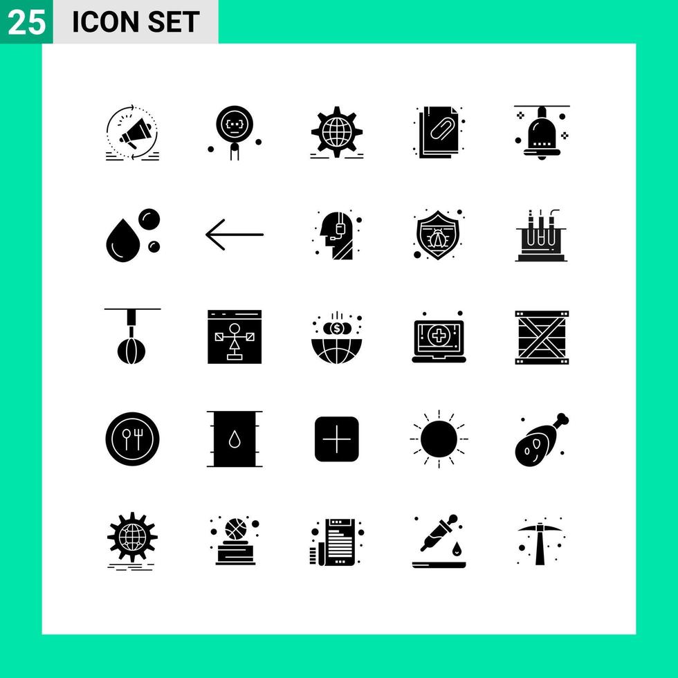 Stock Vector Icon Pack of 25 Line Signs and Symbols for document attached document programming web world Editable Vector Design Elements