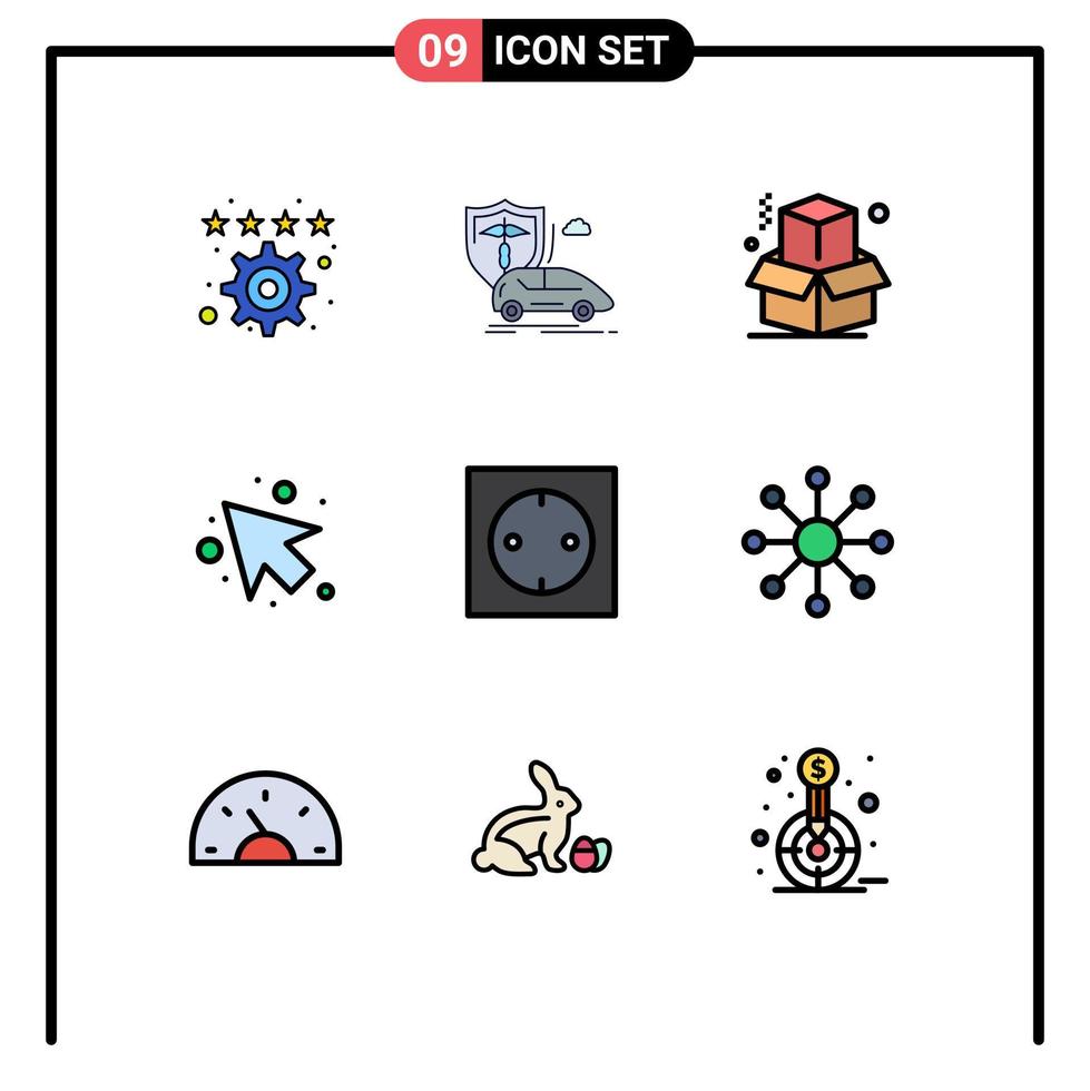 9 Creative Icons Modern Signs and Symbols of modern appliances safety left arrow Editable Vector Design Elements