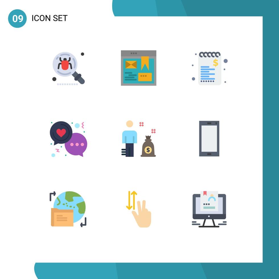 Stock Vector Icon Pack of 9 Line Signs and Symbols for women heart website day shopping Editable Vector Design Elements
