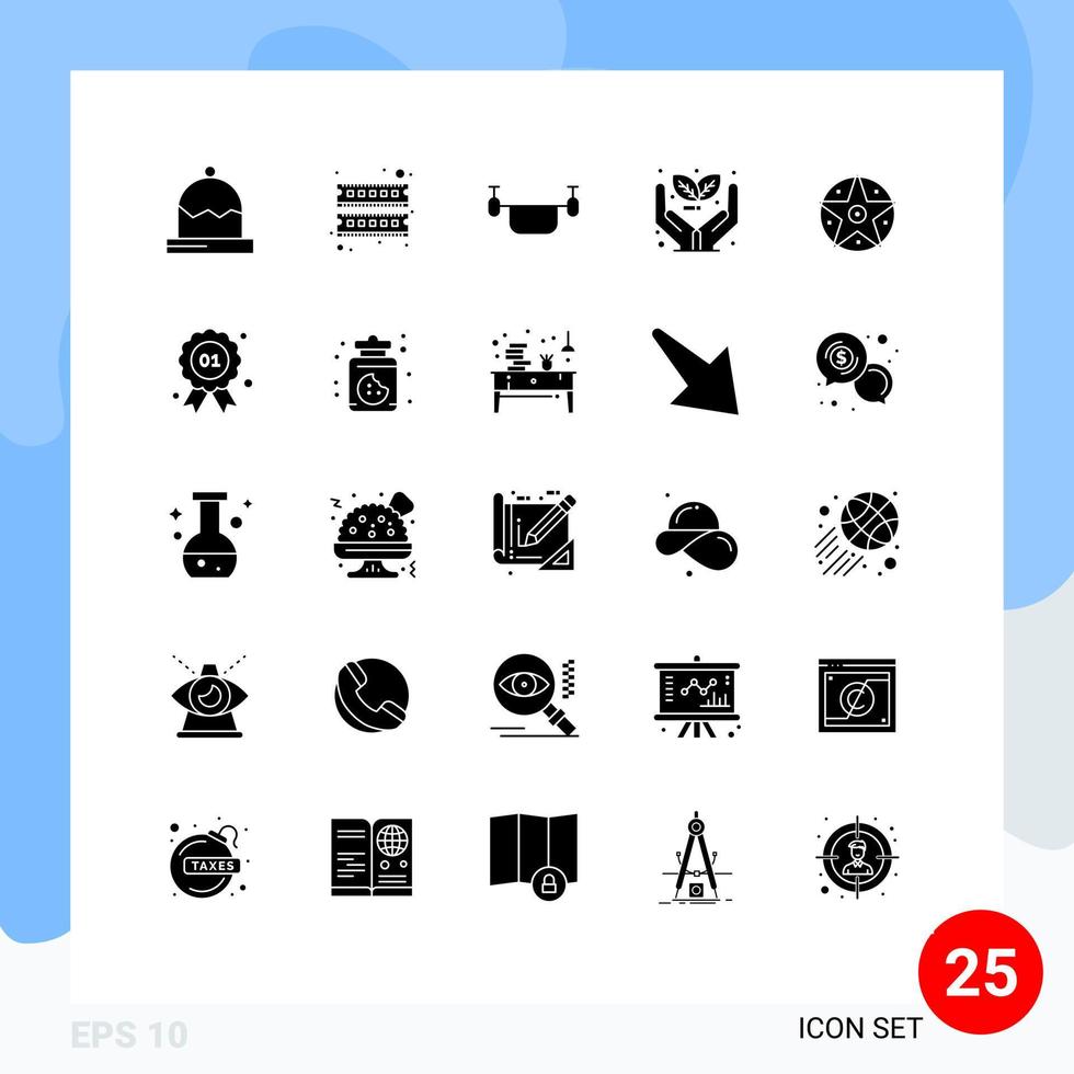 25 User Interface Solid Glyph Pack of modern Signs and Symbols of pentacle investment air eco vehicles Editable Vector Design Elements