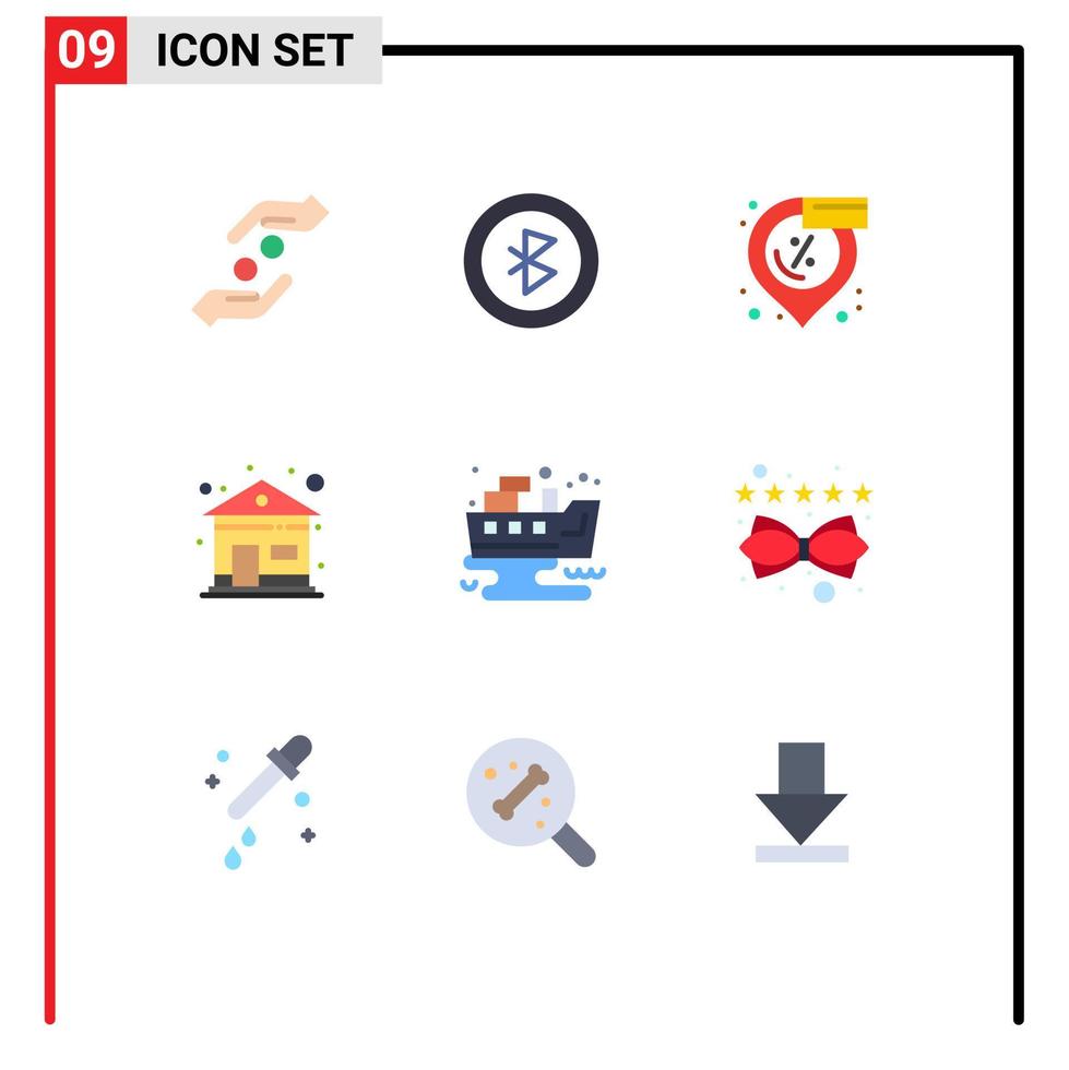 User Interface Pack of 9 Basic Flat Colors of pollution leaked discount house building Editable Vector Design Elements
