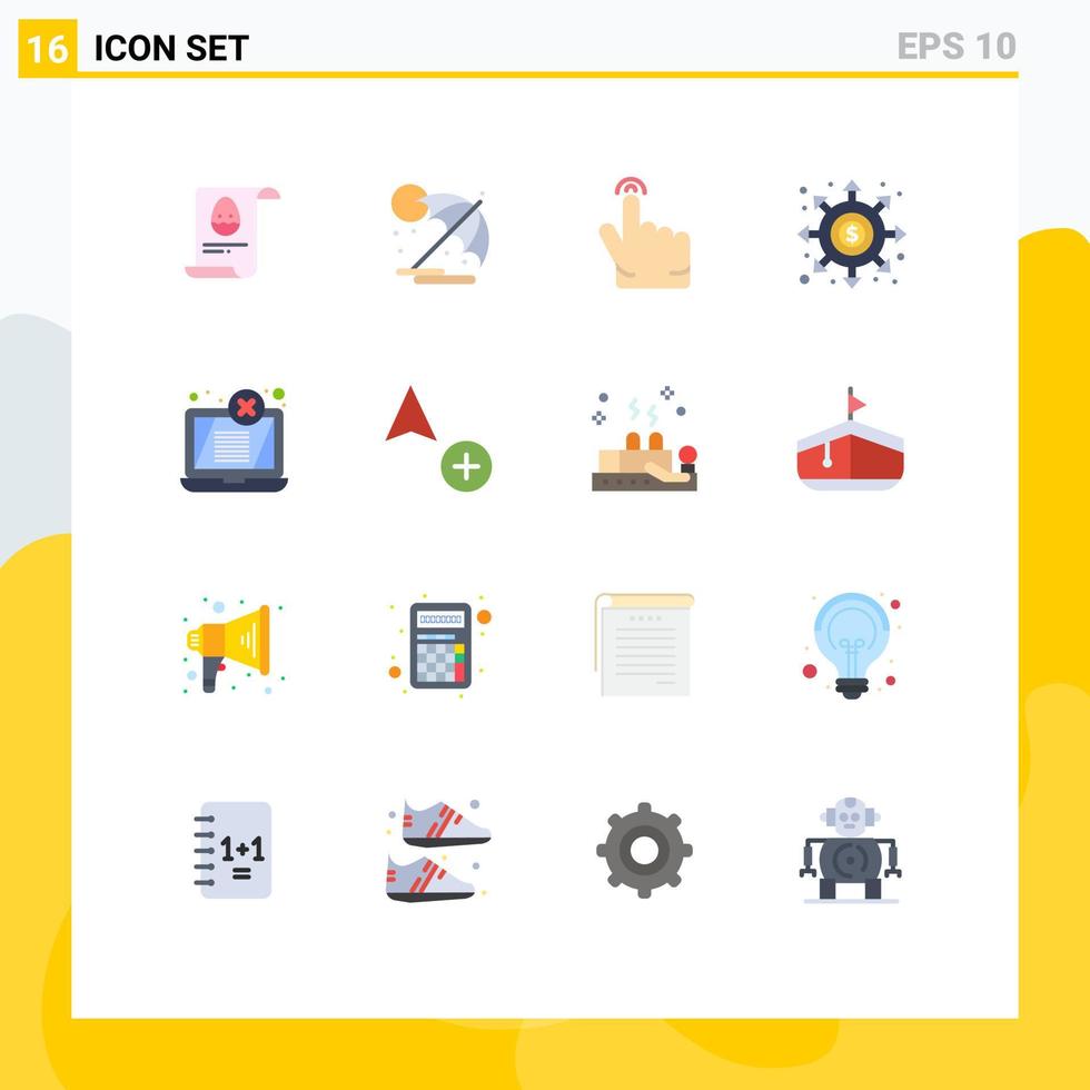 16 User Interface Flat Color Pack of modern Signs and Symbols of error wormhole double portal black hole Editable Pack of Creative Vector Design Elements