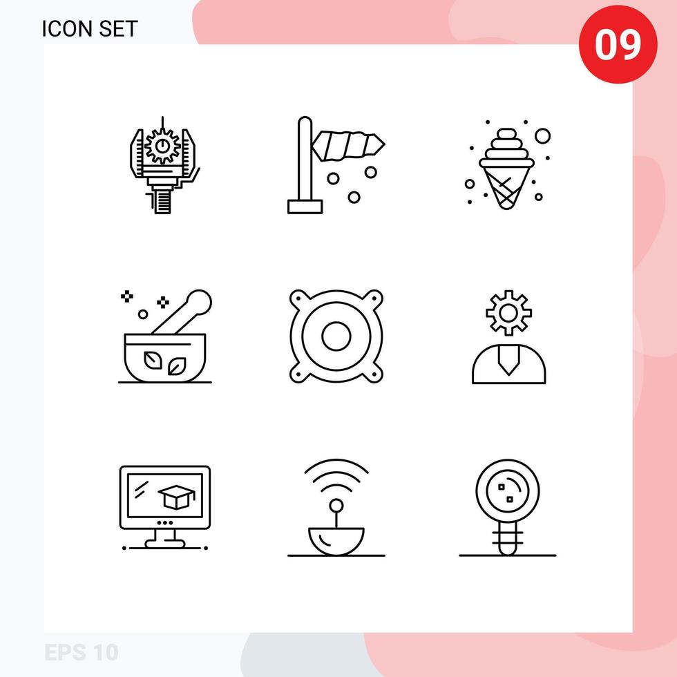 9 Creative Icons Modern Signs and Symbols of music soup craving medicine hospital Editable Vector Design Elements