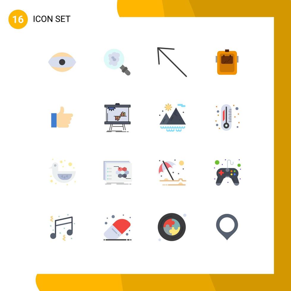 Universal Icon Symbols Group of 16 Modern Flat Colors of vote hand left headgear protection Editable Pack of Creative Vector Design Elements