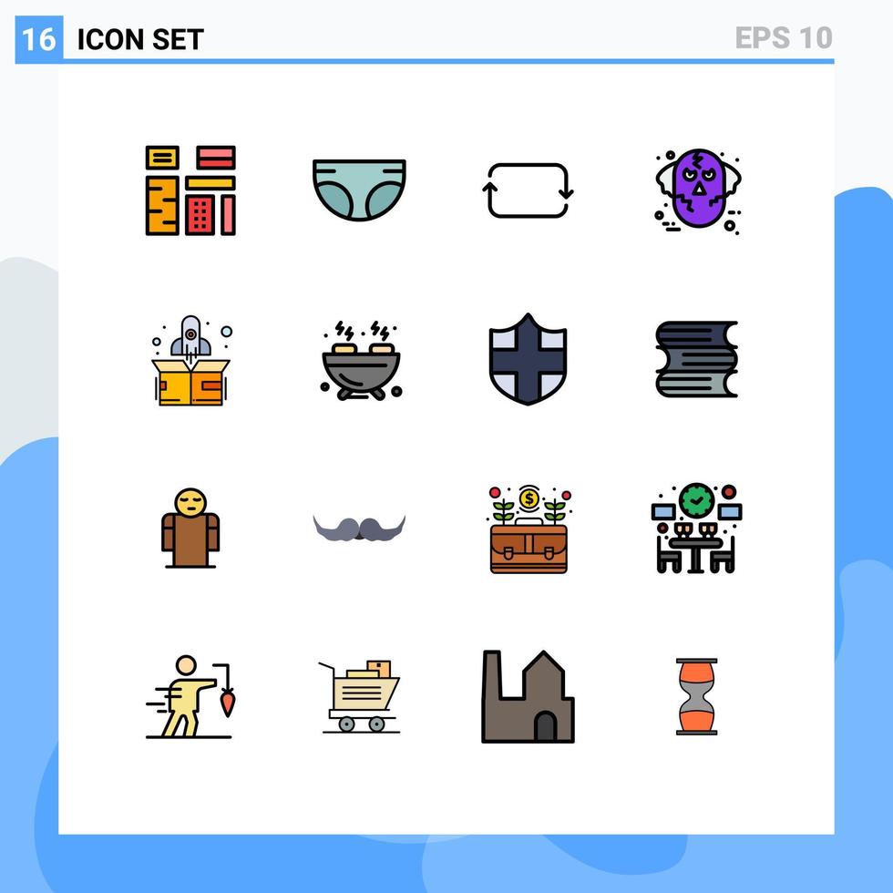 conjunto de 16 iconos de interfaz de usuario modernos símbolos signos para hombre lobo pañal halloween conjuntos elementos de diseño de vectores creativos editables