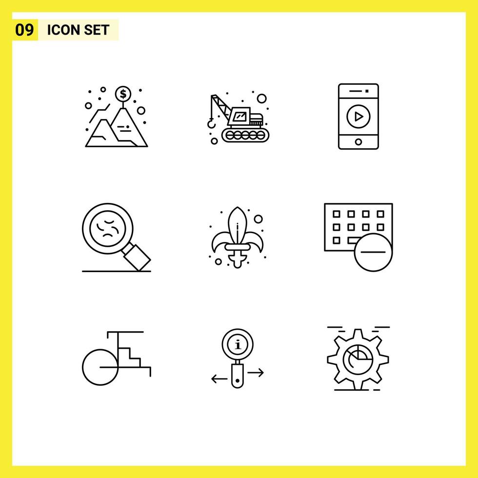 9 Creative Icons Modern Signs and Symbols of mardi game audio virus bacteria Editable Vector Design Elements