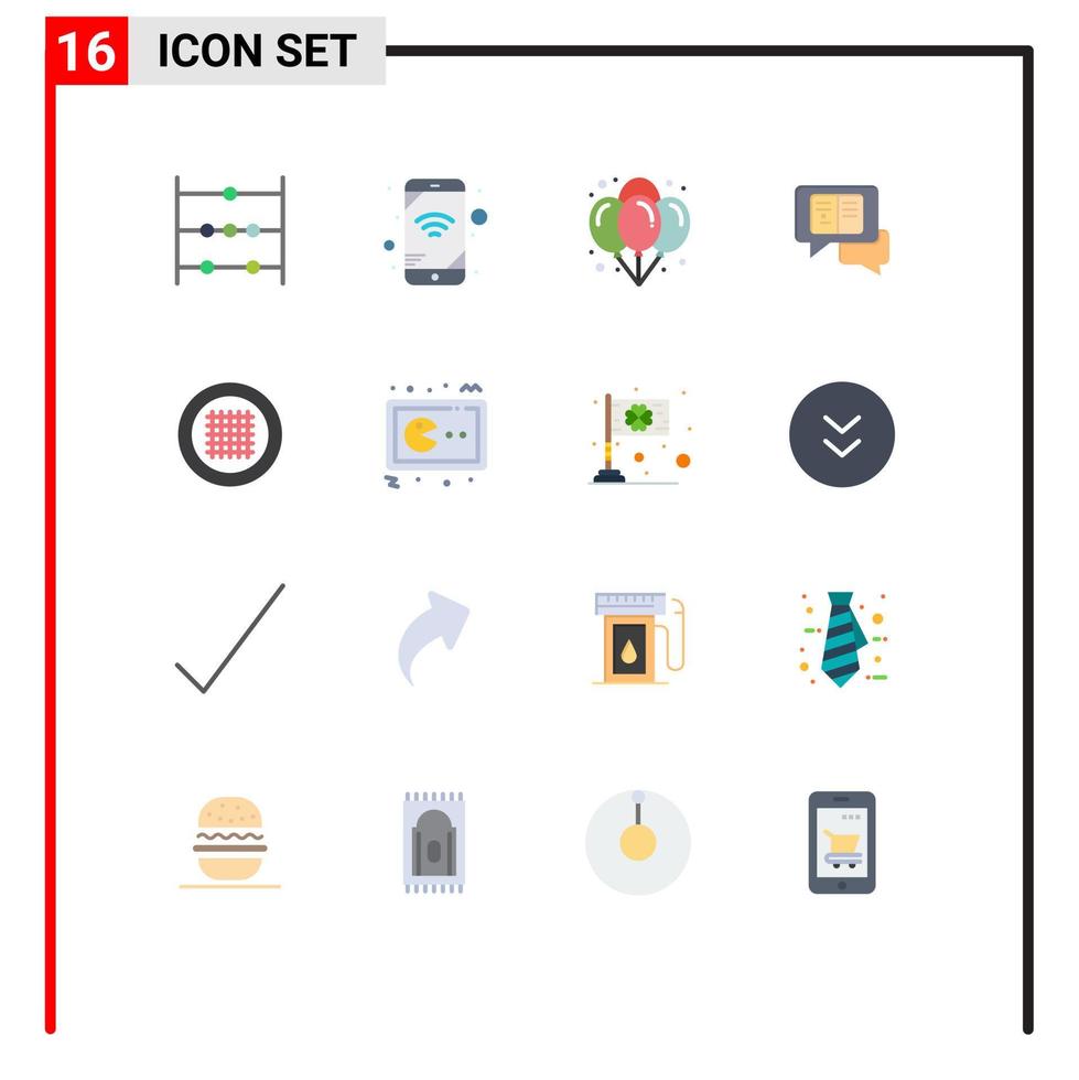 Group of 16 Modern Flat Colors Set for streamline layout celebration grid popup Editable Pack of Creative Vector Design Elements