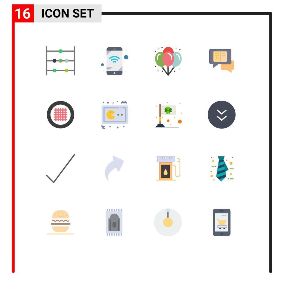 grupo de 16 colores planos modernos establecidos para un diseño optimizado cuadrícula de celebración paquete editable emergente de elementos de diseño de vectores creativos