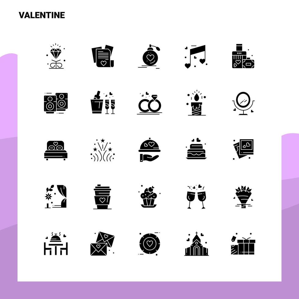 25 Valentine Icon set Solid Glyph Icon Vector Illustration Template For Web and Mobile Ideas for business company