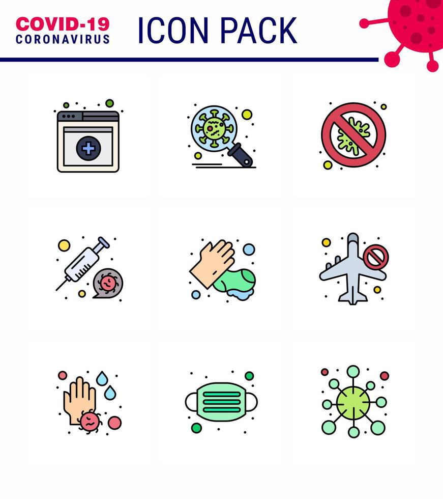 COVID19 corona virus contamination prevention Blue icon 25 pack such as soap syring bacteria medicine danger viral coronavirus 2019nov disease Vector Design Elements