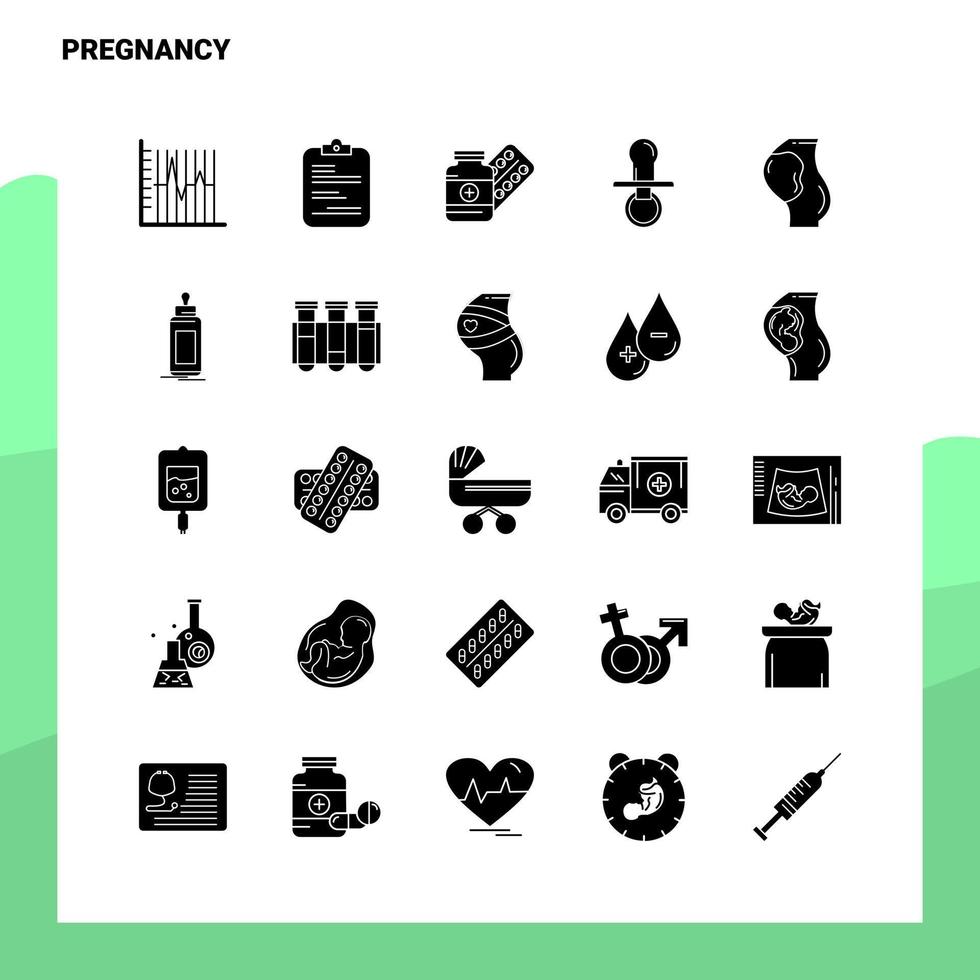 25 Pregnancy Icon set Solid Glyph Icon Vector Illustration Template For Web and Mobile Ideas for business company