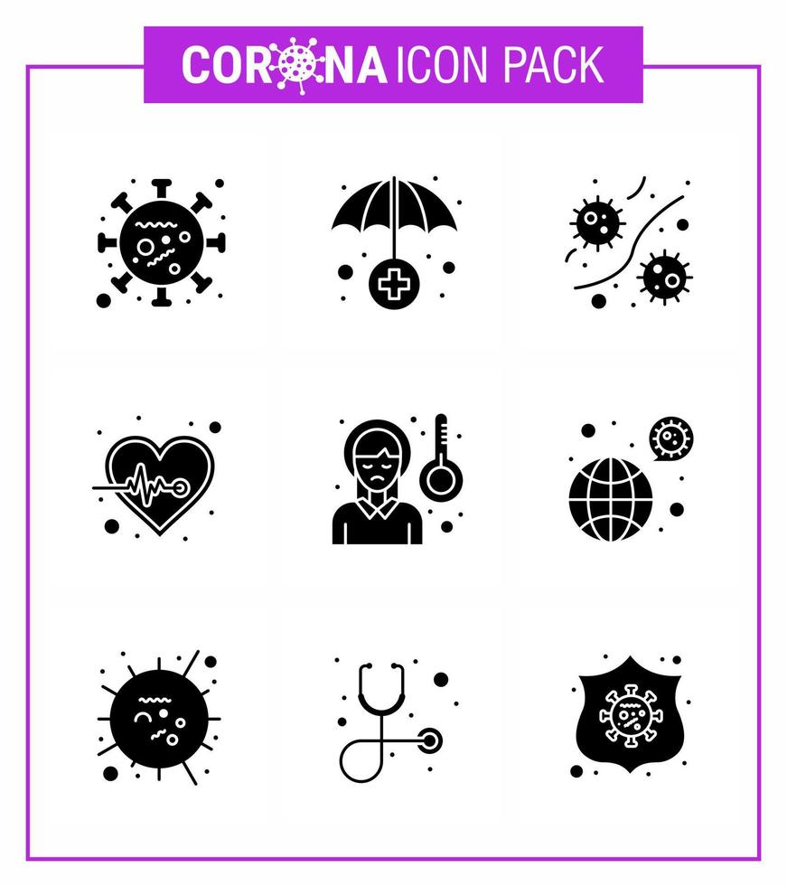 25 conjunto de iconos de emergencia de coronavirus diseño azul, como la bacteria del pulso de la cabeza, los virus del corazón, el coronavirus viral 2019nov, los elementos de diseño del vector de la enfermedad