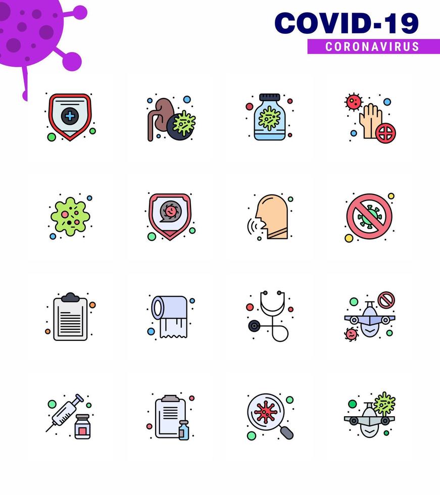 25 conjunto de iconos de emergencia de coronavirus diseño azul como partículas bacterias cápsula manos sucio viral coronavirus 2019nov enfermedad vector elementos de diseño