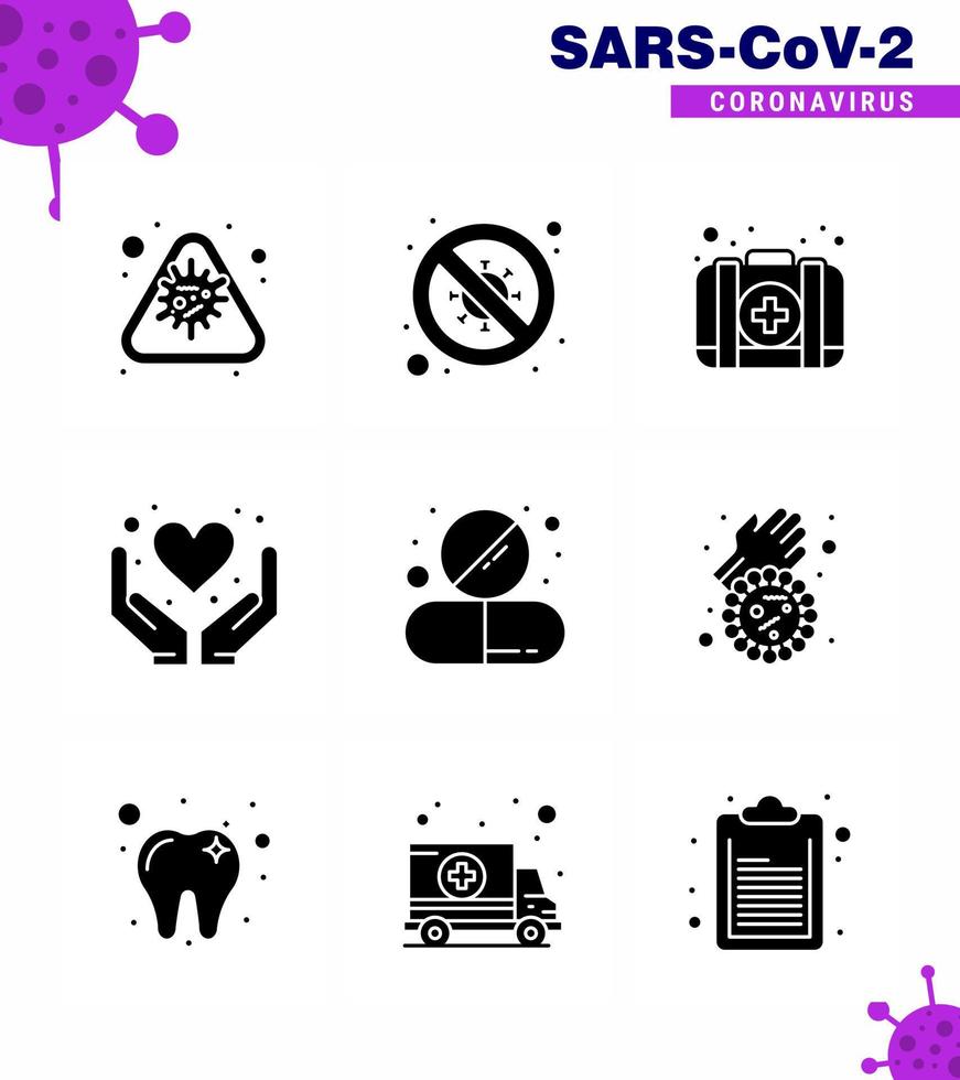 Simple Set of Covid19 Protection Blue 25 icon pack icon included heart care no case kit viral coronavirus 2019nov disease Vector Design Elements