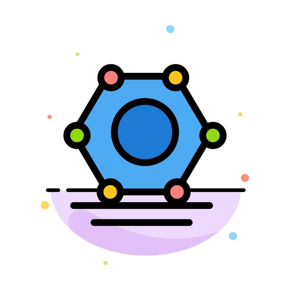 Digital Network Super connected Abstract Flat Color Icon Template vector