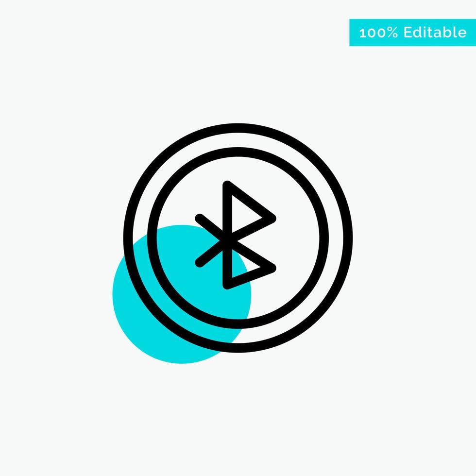 Bluetooth Ui User Interface turquoise highlight circle point Vector icon