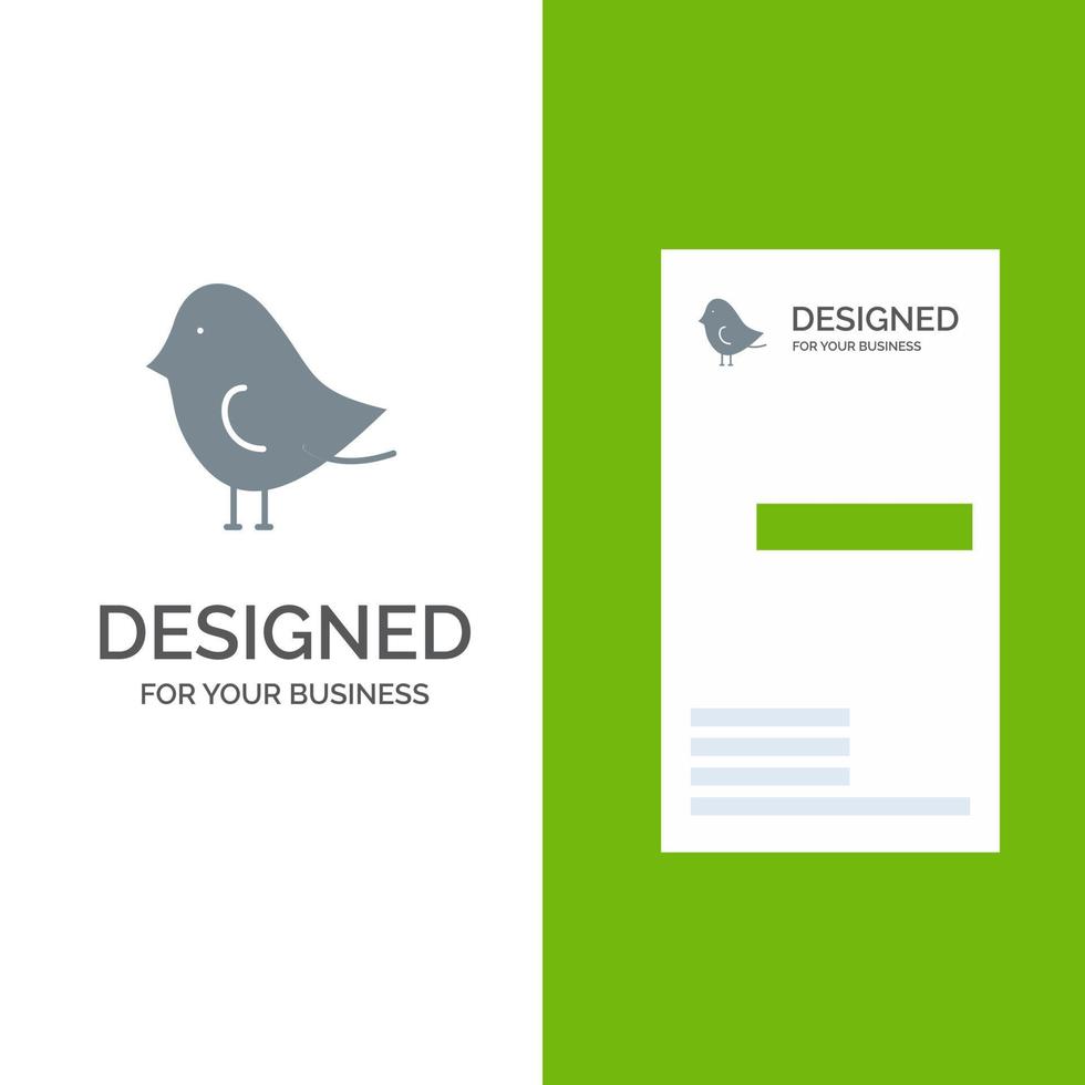 Bird Easter Nature Grey Logo Design and Business Card Template vector