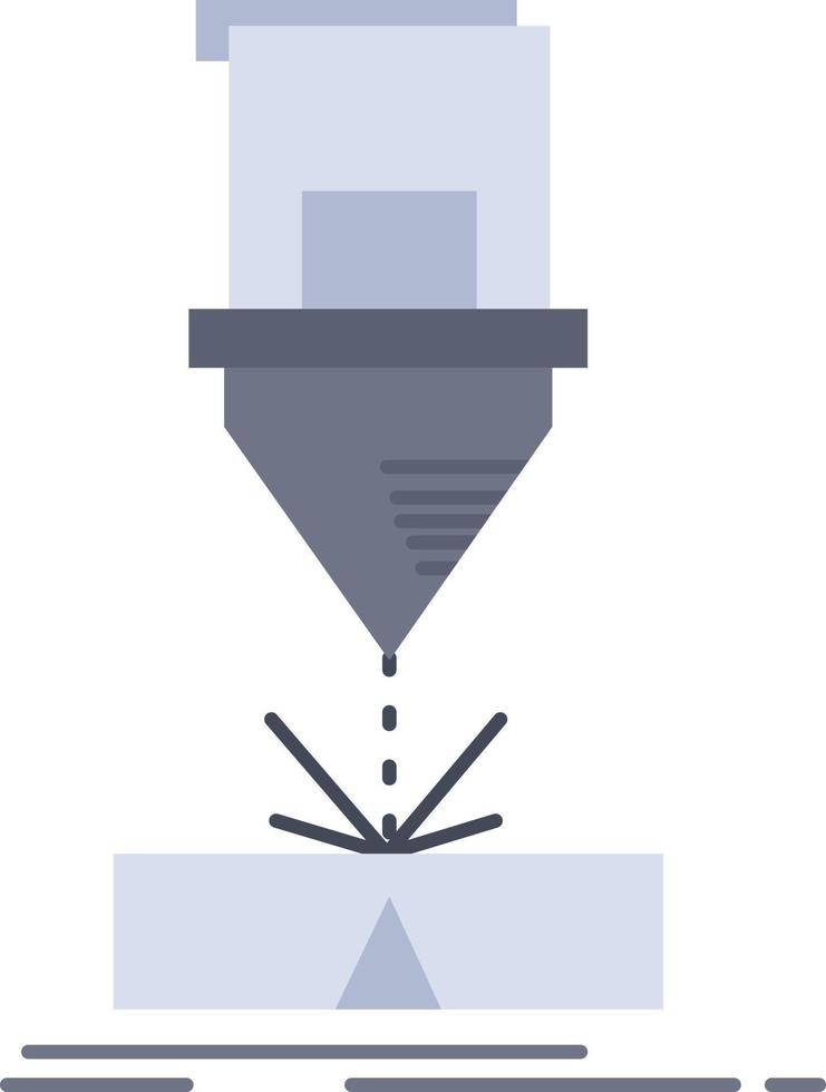 Cutting engineering fabrication laser steel Flat Color Icon Vector