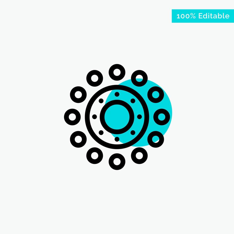 Flower Spring Holiday Easter turquoise highlight circle point Vector icon
