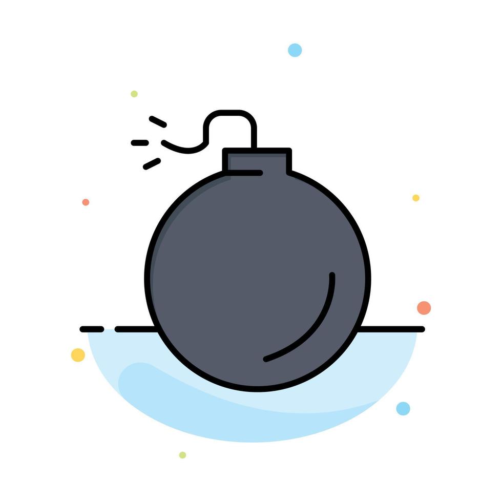 Bomb Explosive Explosion Abstract Flat Color Icon Template vector