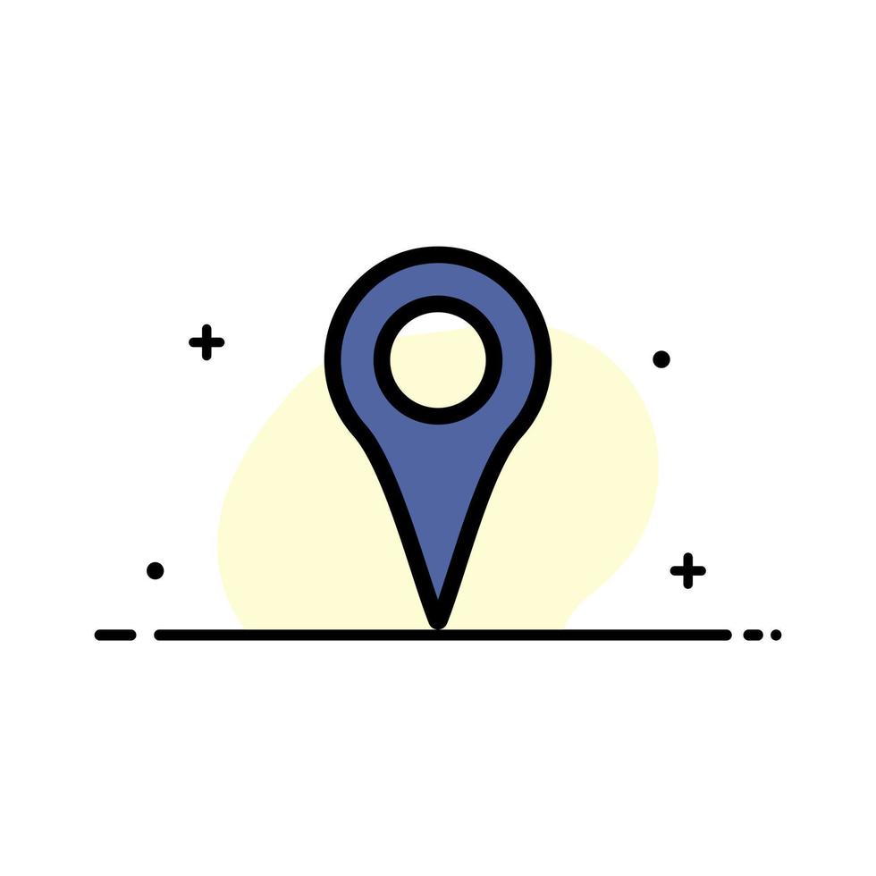 geo ubicación ubicación mapa pin negocio línea plana icono lleno vector banner plantilla