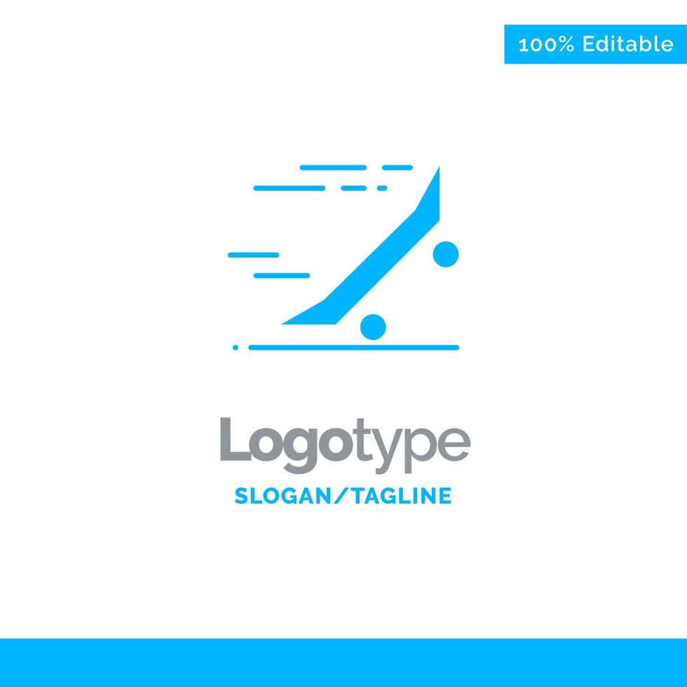Fast Ride Riding Skateboard Skateboard Blue Solid Logo Template Place for Tagline vector