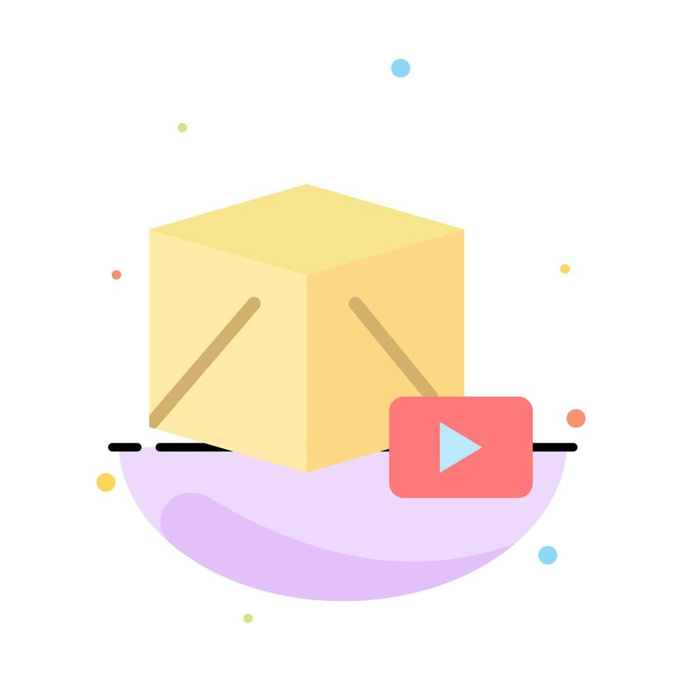 Button Media Play Box Abstract Flat Color Icon Template vector