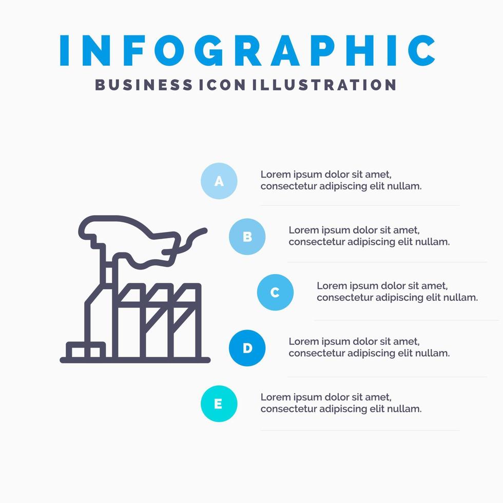 autocracia despotismo dominación interés cabildeo línea icono con 5 pasos presentación infografía antecedentes vector