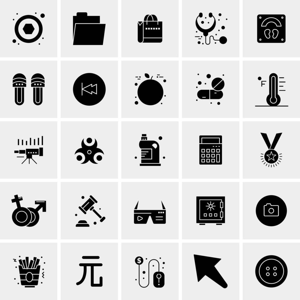 25 iconos de negocios universales vector ilustración de icono creativo para usar en proyectos relacionados con la web y dispositivos móviles