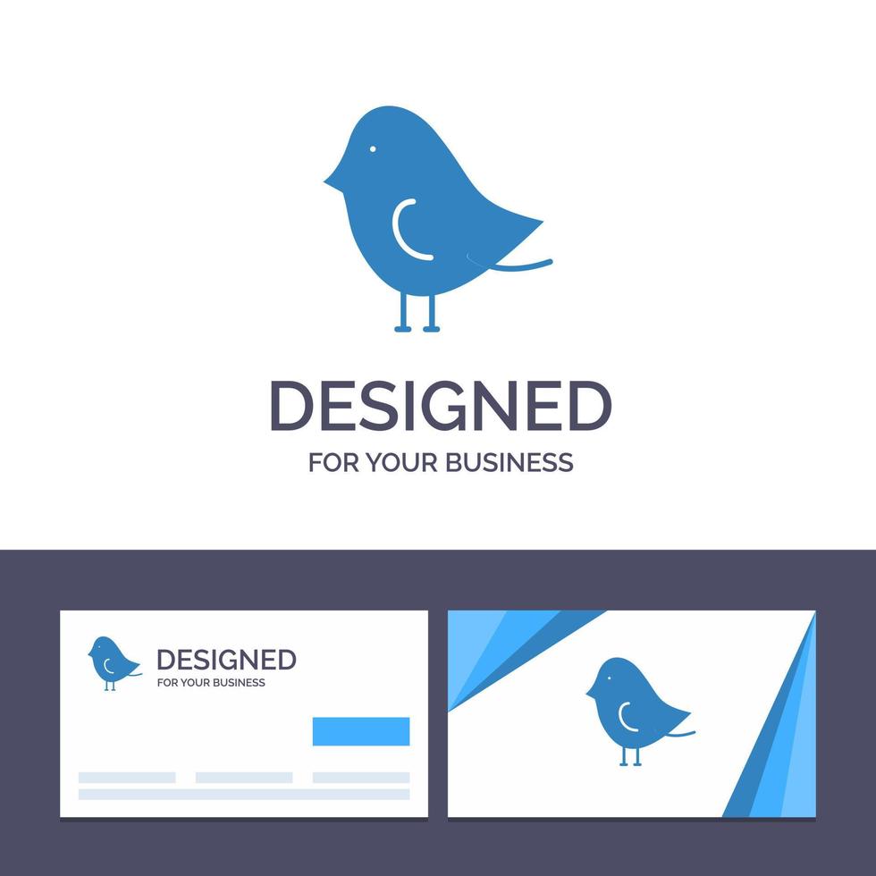 tarjeta de visita creativa y plantilla de logotipo pájaro pascua naturaleza vector ilustración