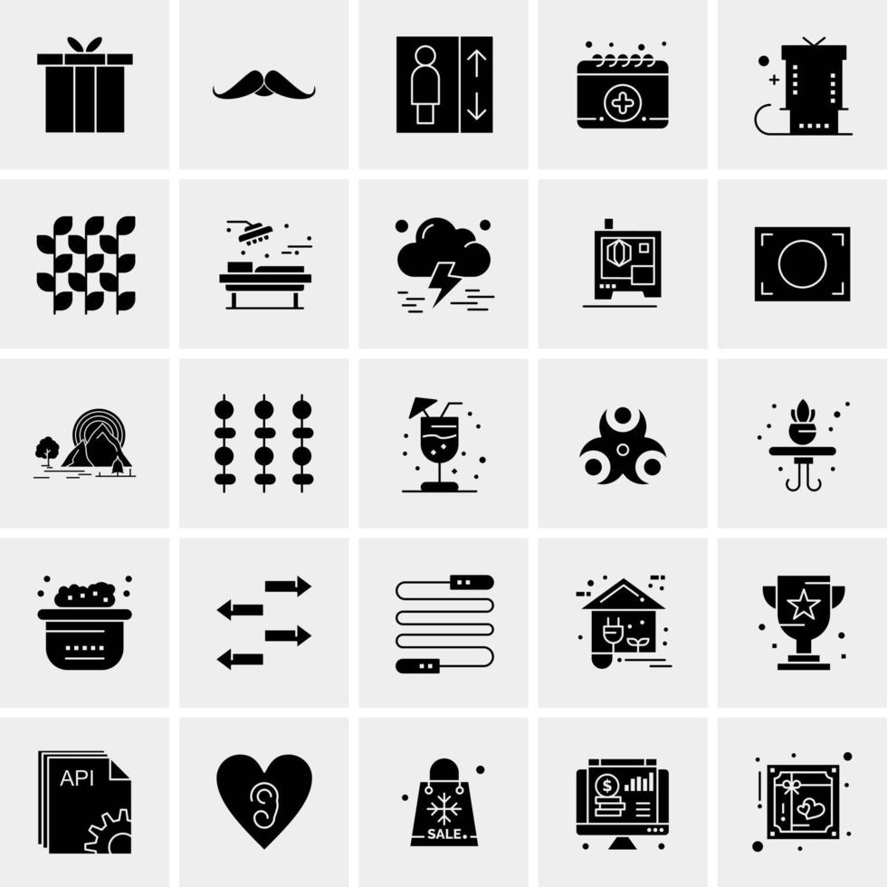 25 iconos de negocios universales vector ilustración de icono creativo para usar en proyectos relacionados con la web y dispositivos móviles