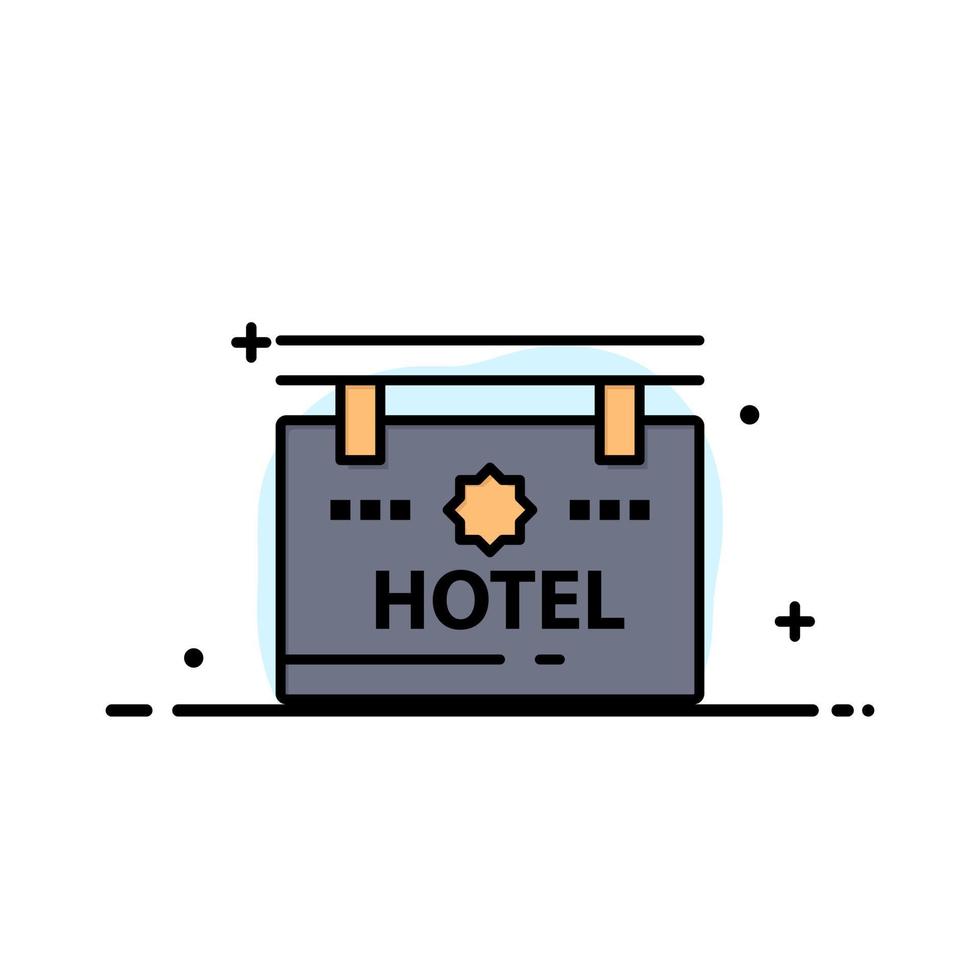 Hotel Sign Board Location Business Logo Template Flat Color vector