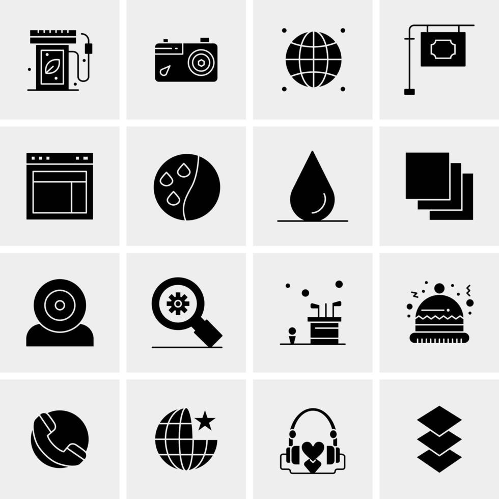 16 iconos de negocios universales vector ilustración de icono creativo para usar en proyectos relacionados con la web y dispositivos móviles