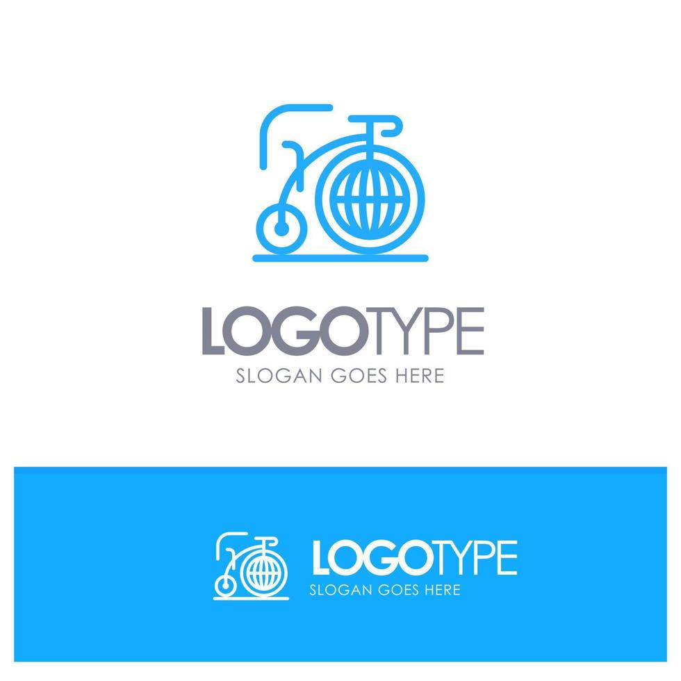 Big Bike Dream Inspiration Blue outLine Logo with place for tagline vector