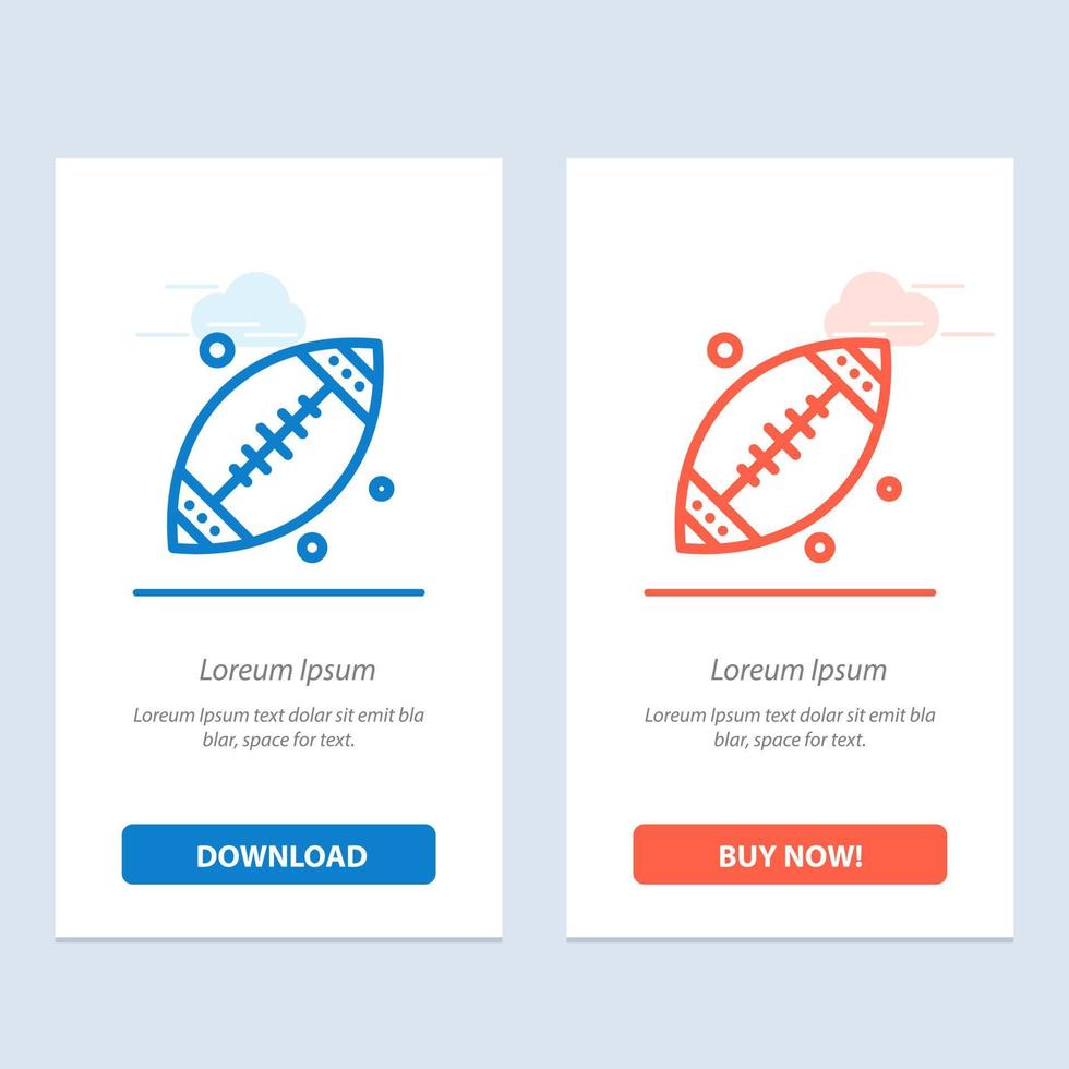 Ball Football Sport Usa  Blue and Red Download and Buy Now web Widget Card Template vector