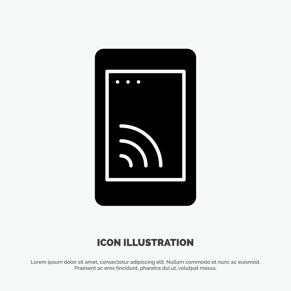 Mobile Cell Wifi Service solid Glyph Icon vector