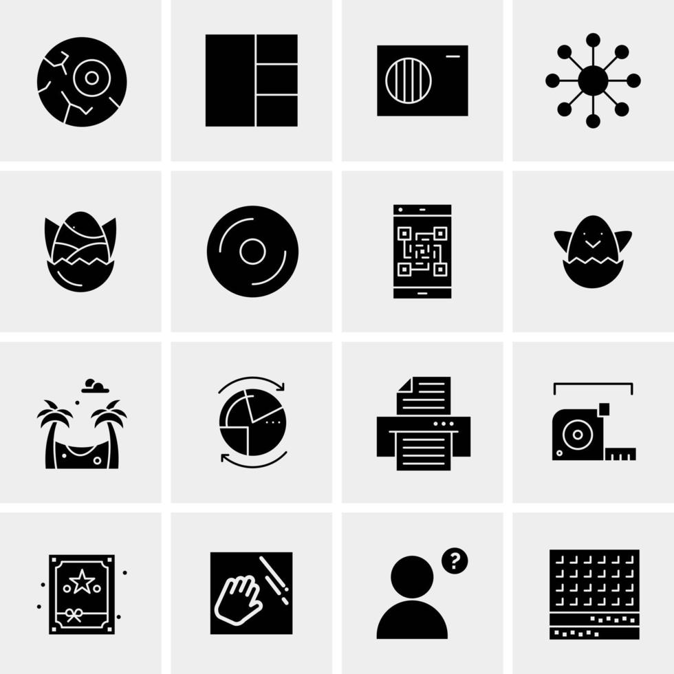 16 iconos de negocios universales vector ilustración de icono creativo para usar en proyectos relacionados con la web y dispositivos móviles