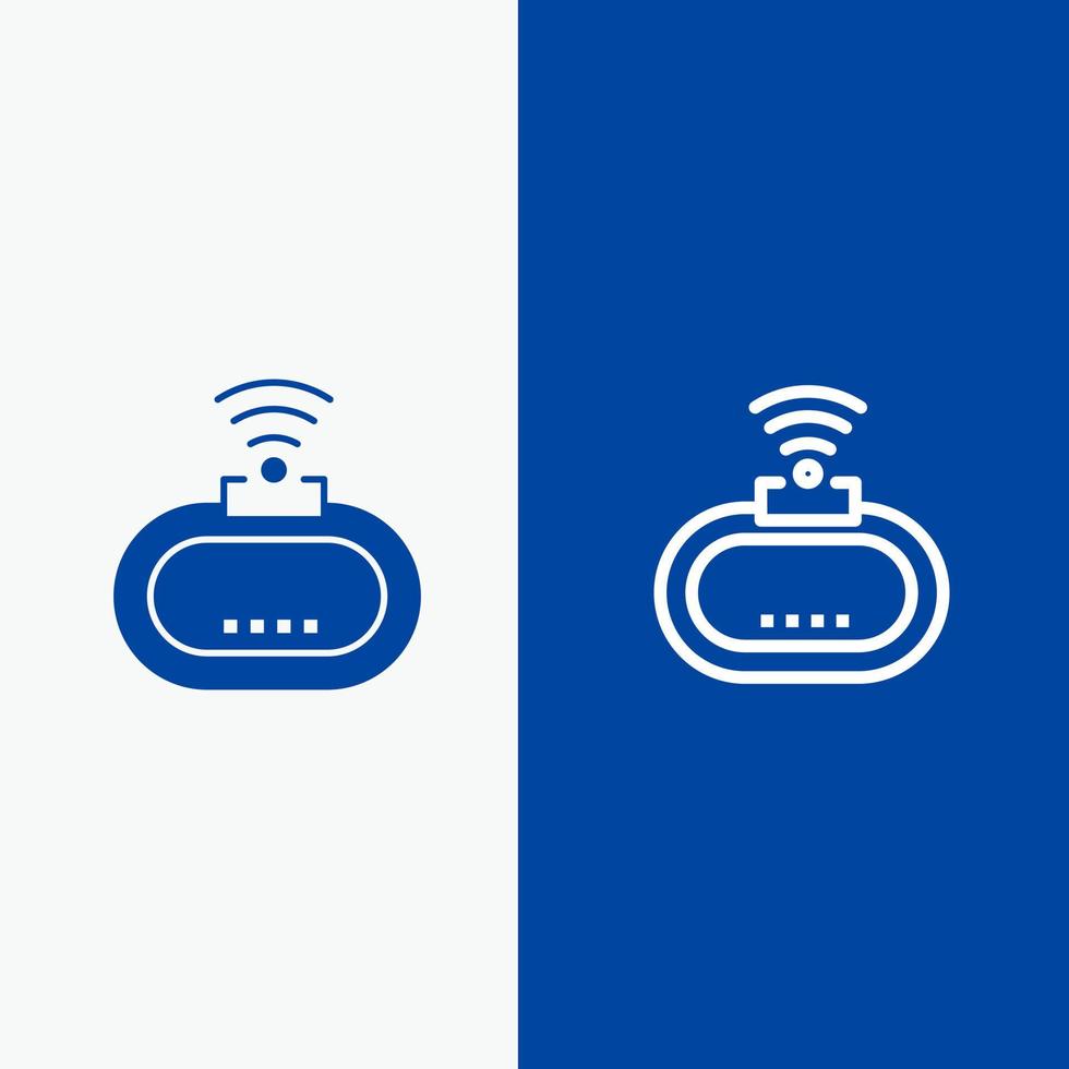 Device Security Wifi Signal Line and Glyph Solid icon Blue banner Line and Glyph Solid icon Blue banner vector