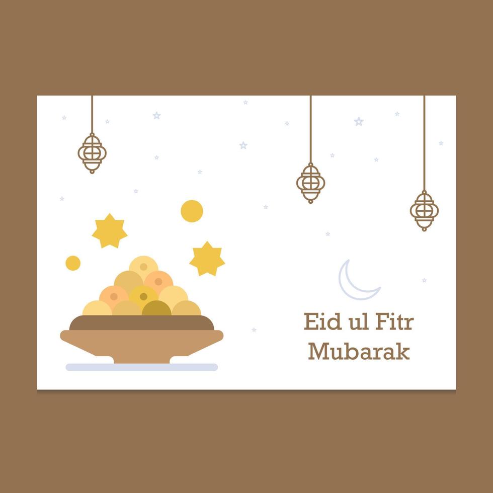 ilustración de tarjeta de felicitación de eid mubarak vector