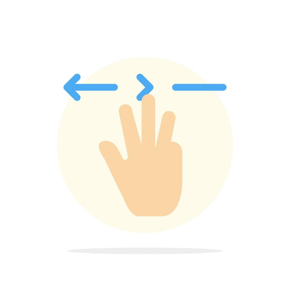 Gestures Hand Mobile Three Fingers Abstract Circle Background Flat color Icon vector