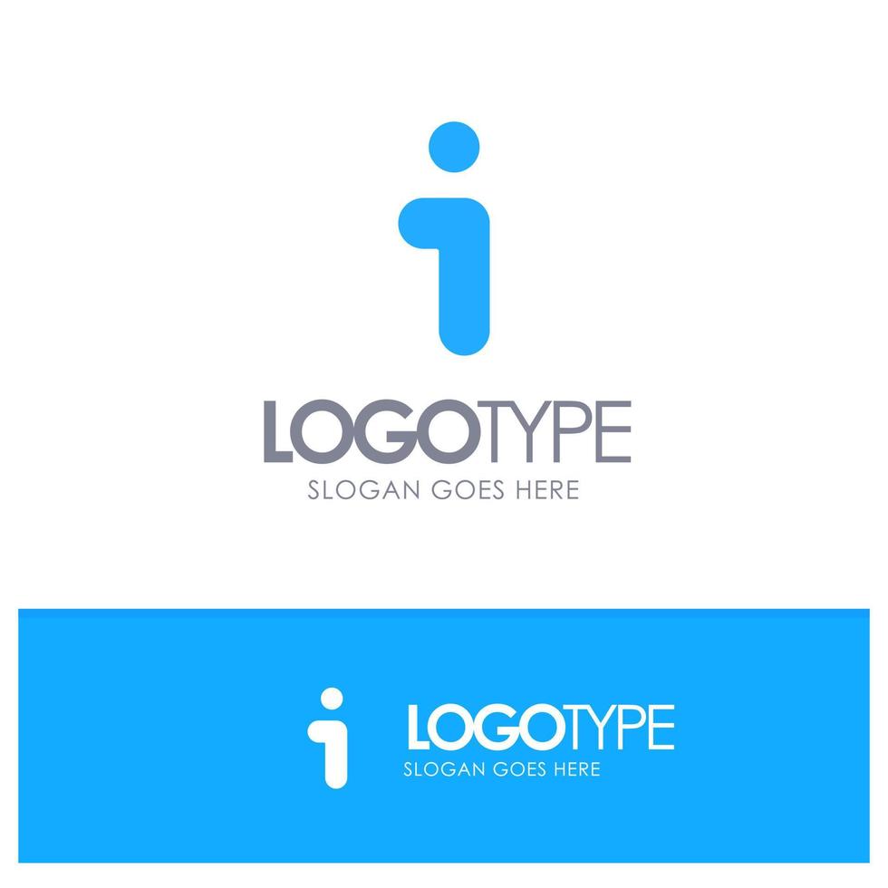 I Info Information Interface Blue Solid Logo with place for tagline vector