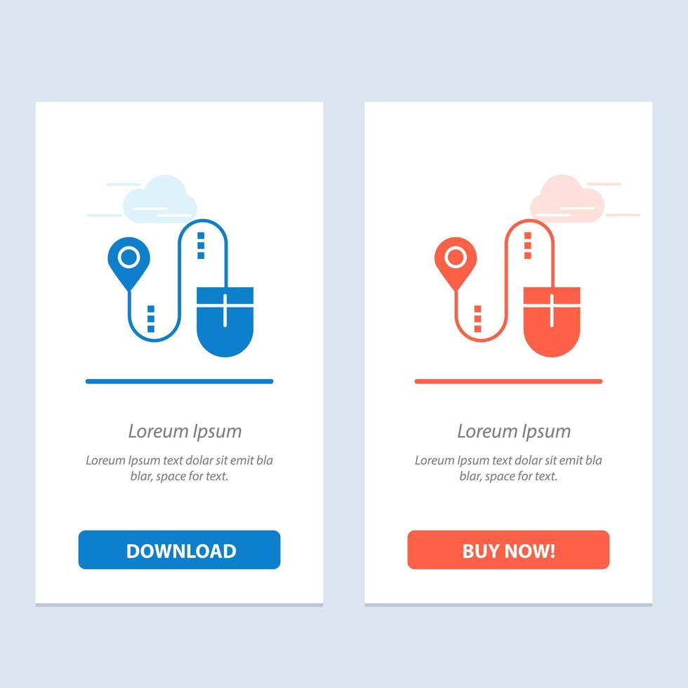 Mouse Location Search Computer  Blue and Red Download and Buy Now web Widget Card Template vector