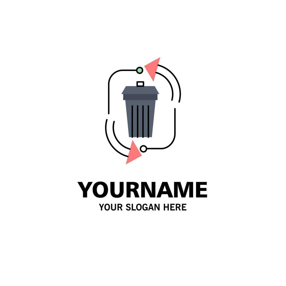 waste disposal garbage management recycle Flat Color Icon Vector