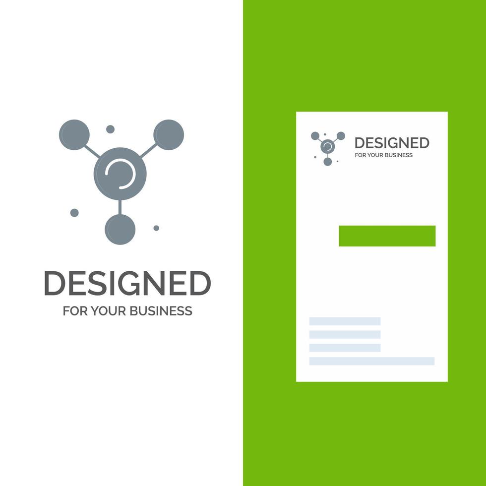 Atom Molecule Science Grey Logo Design and Business Card Template vector