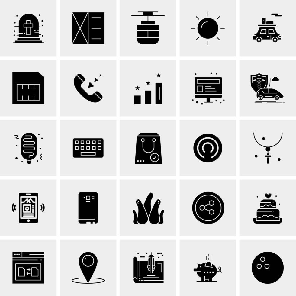 25 iconos de negocios universales vector ilustración de icono creativo para usar en proyectos relacionados con la web y dispositivos móviles