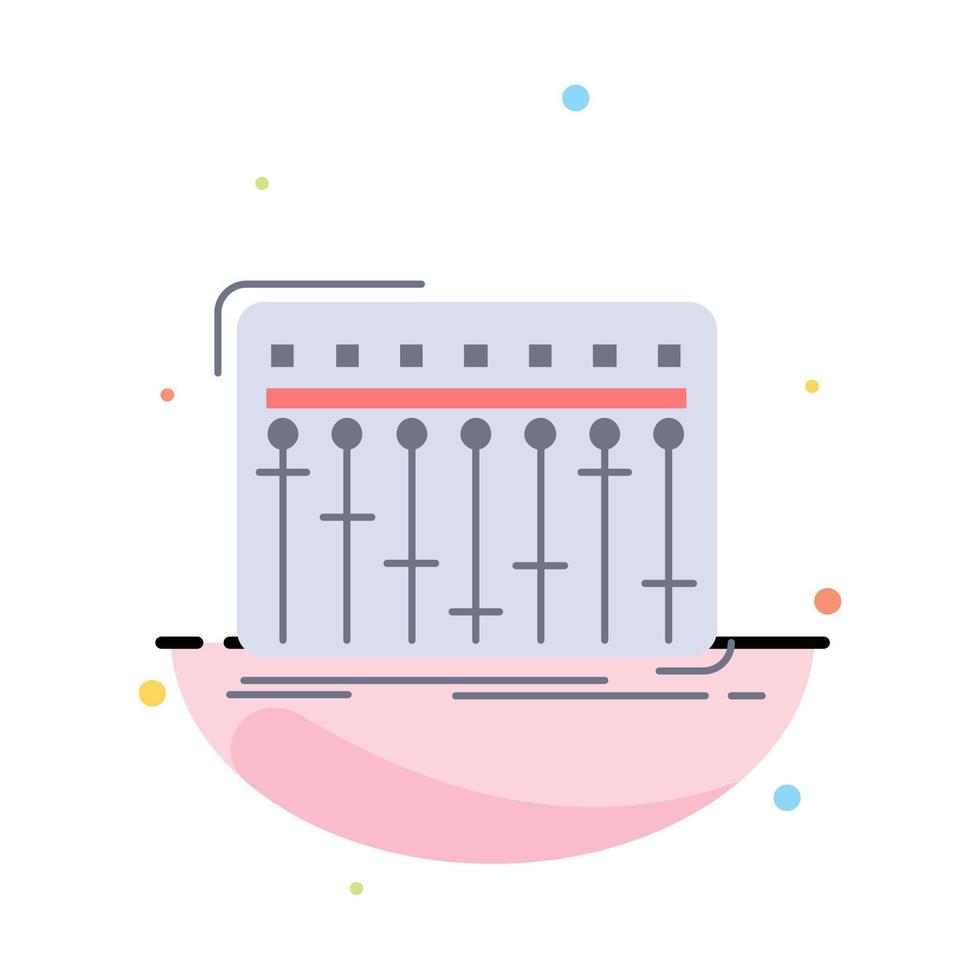 Console dj mixer music studio Flat Color Icon Vector