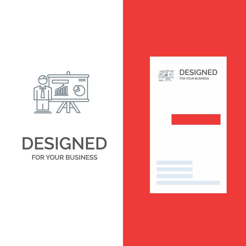 Presentation Office University Professor  Grey Logo Design and Business Card Template vector
