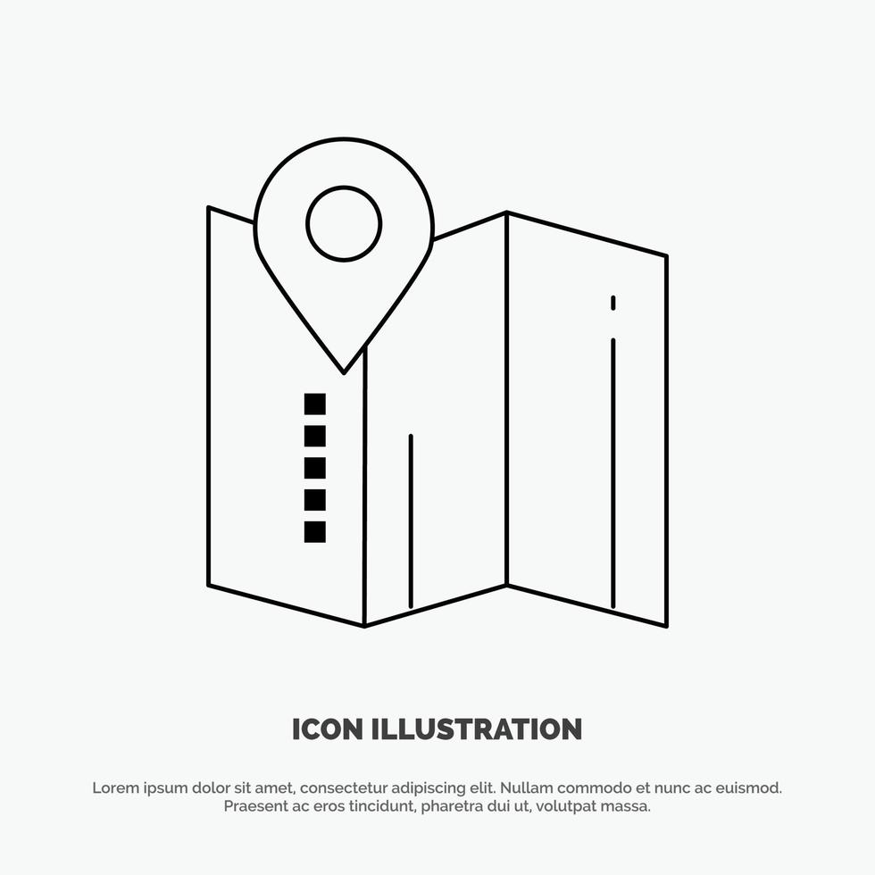 Location Map Pin Hotel Vector Line Icon